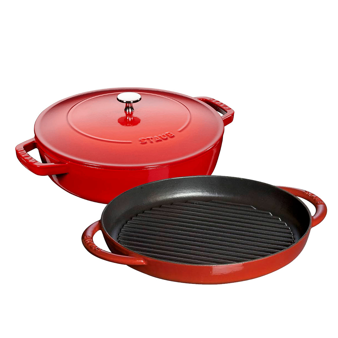 Saute pan Chistera lid round 28 cm Cherry / Pure Grill round 26 cm Cherry image 0