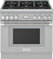 Thermador - Estufa Gama Profesional Gas Profundidad estándar Pro Harmony® de 36'' Acero inoxidable image 0