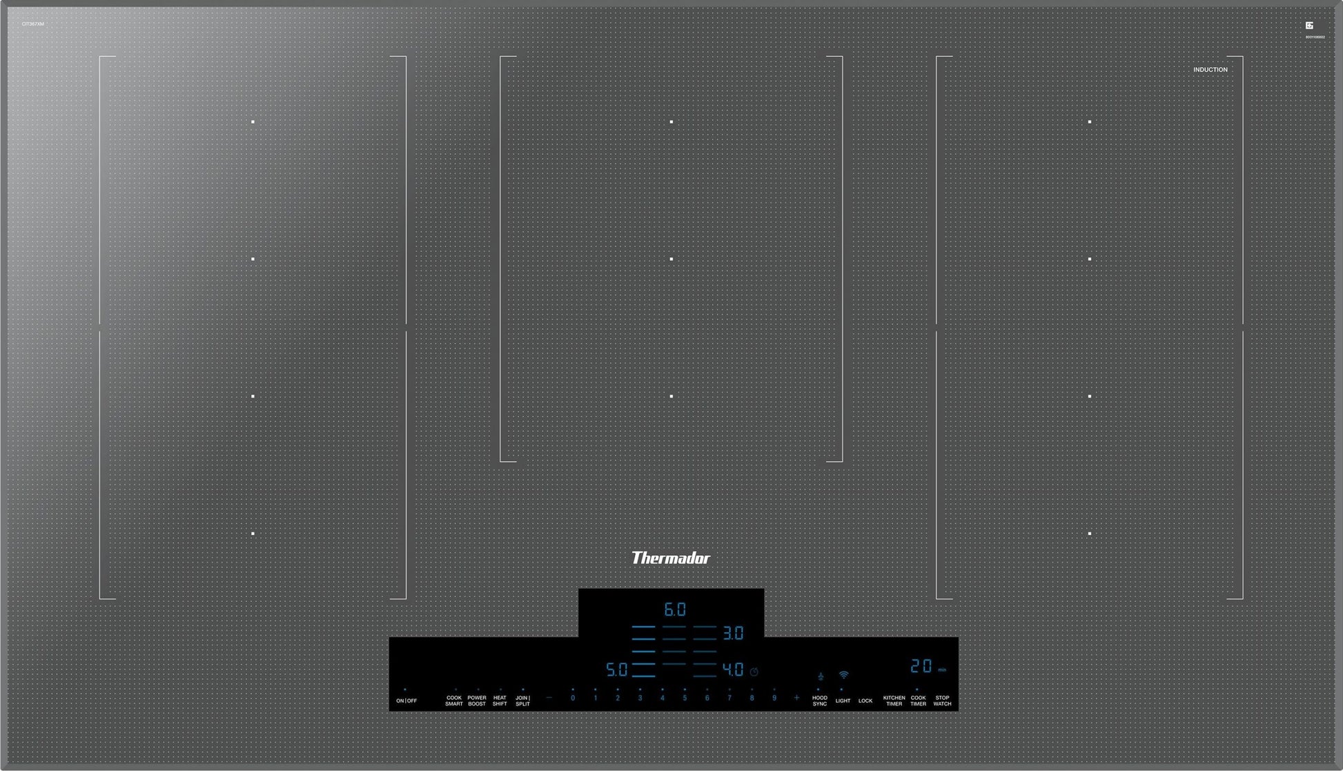 Estufa tope de inducción 36", vidrio espejado plateado image 0