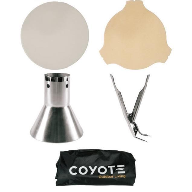 Accessory Bundle Coyote -  Incluye piedra para pizza, Deflector de calor pollo Throne, Grid Pinzas y Cover image 0