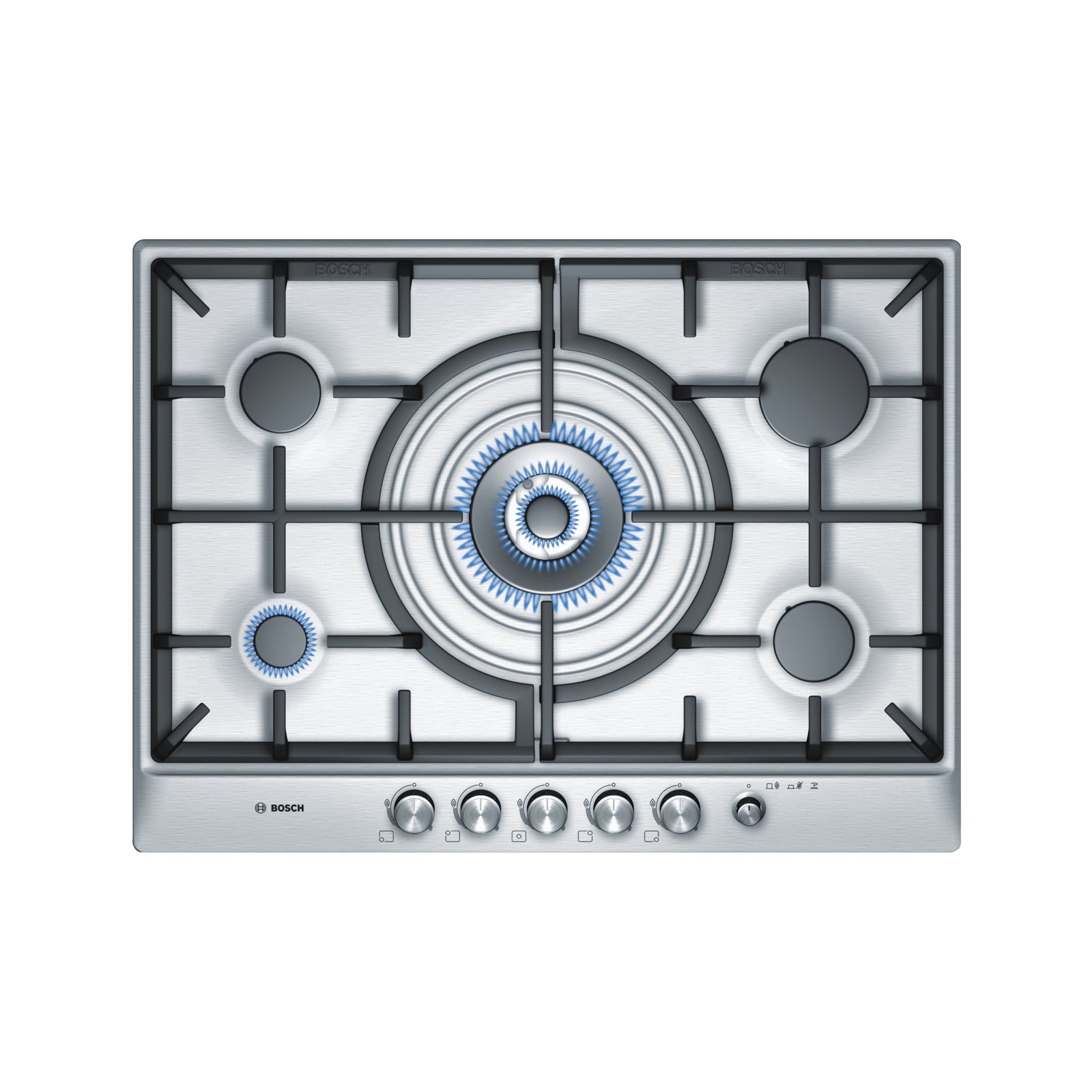 BOSCH - Estufa tope de gas 70 cm, 5 quemadores en acero inoxidable image 0