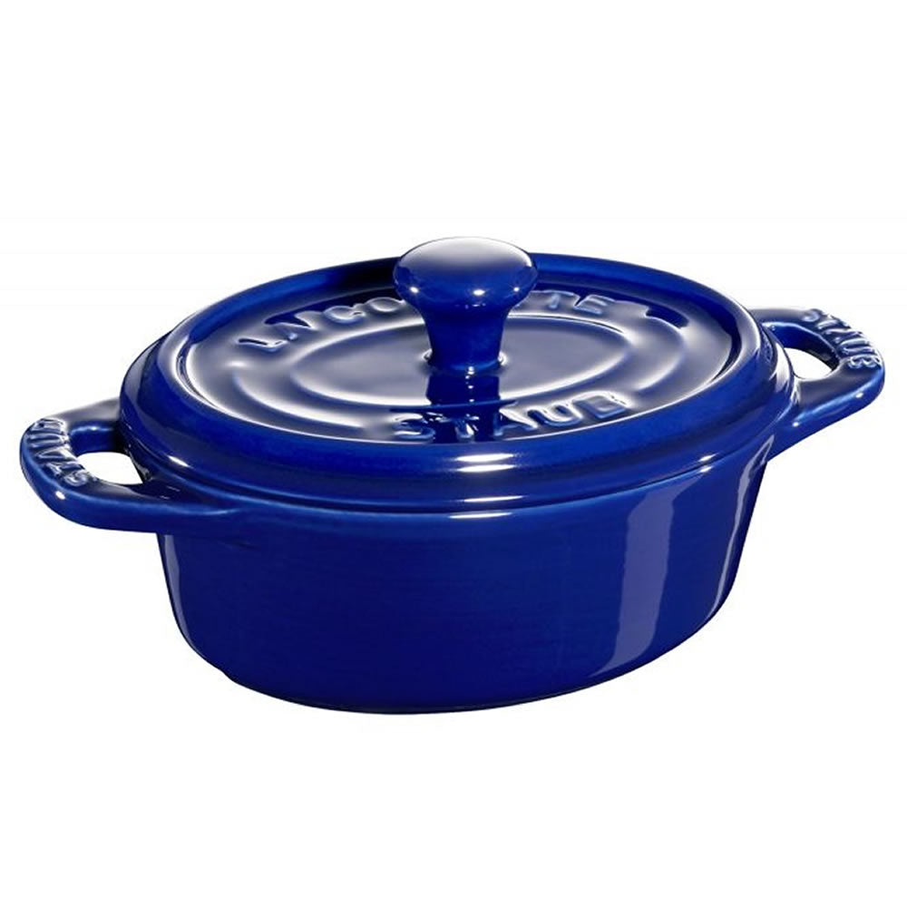 Staub Mini Olla Ovalada 11cm de cerámica Azul Oscuro image 0