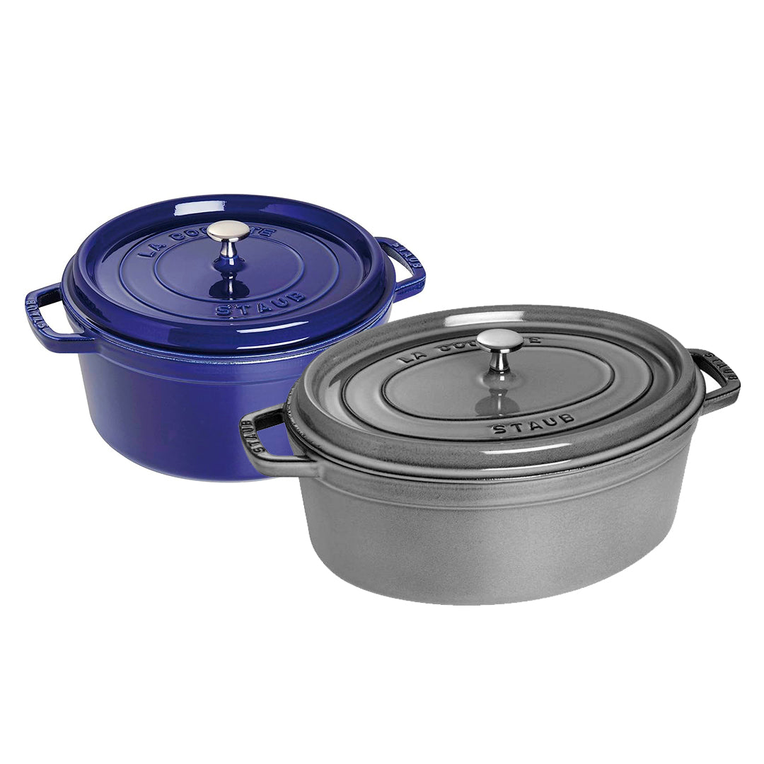 Cocotte round 28 cm + Cocotte oval 29 cm GREY image 0