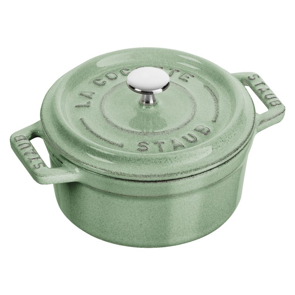 Staub La Cocotte 10 Cm Round Cast Iron Mini Cocotte Basil-Green, 0.25L / 0.27Qt image 0