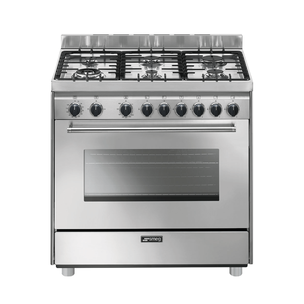 Estufa completa a Gas de 36" Smeg; 6 Hornillas; Serie Clásica; Acero image 0