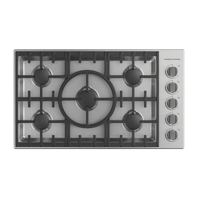 Fisher & Paykel - Estufa tope gas de 36" con 5 quemadores Dual Flow Burners™